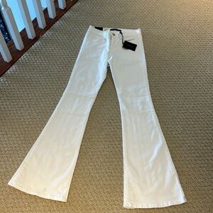 Brand New white mid-rise flare jeans